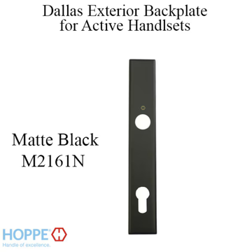 HOPPE DALLAS EXTERIOR BACKPLATE M2161N FOR ACTIVE HANDLESETS - MATTE BLACK